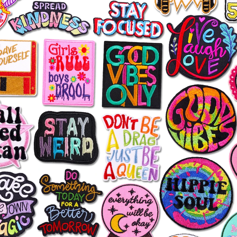 Cartoon Patch Regenbogen Brief Gestickte Patches Für Kleidung Eisen Auf Patches Für Kleidung Thermoadhäsive Patches DIY Nähen Aufkleber
