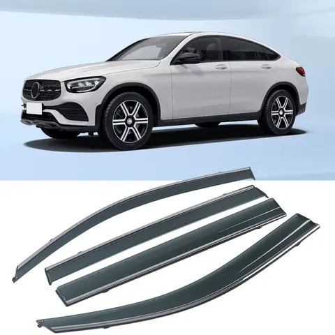 메르세데스 벤츠 GLC 클래스 X253 쿠페 2017-2022 스트립 윈드 바이저 디플렉터, 도어 사이드 윈도우 에어 가드, 눈으로부터 보호