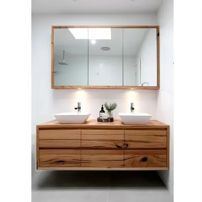 

Hot sales Plywood Material Wall-Hung Single Sink Bathroom Vanity Cabinets