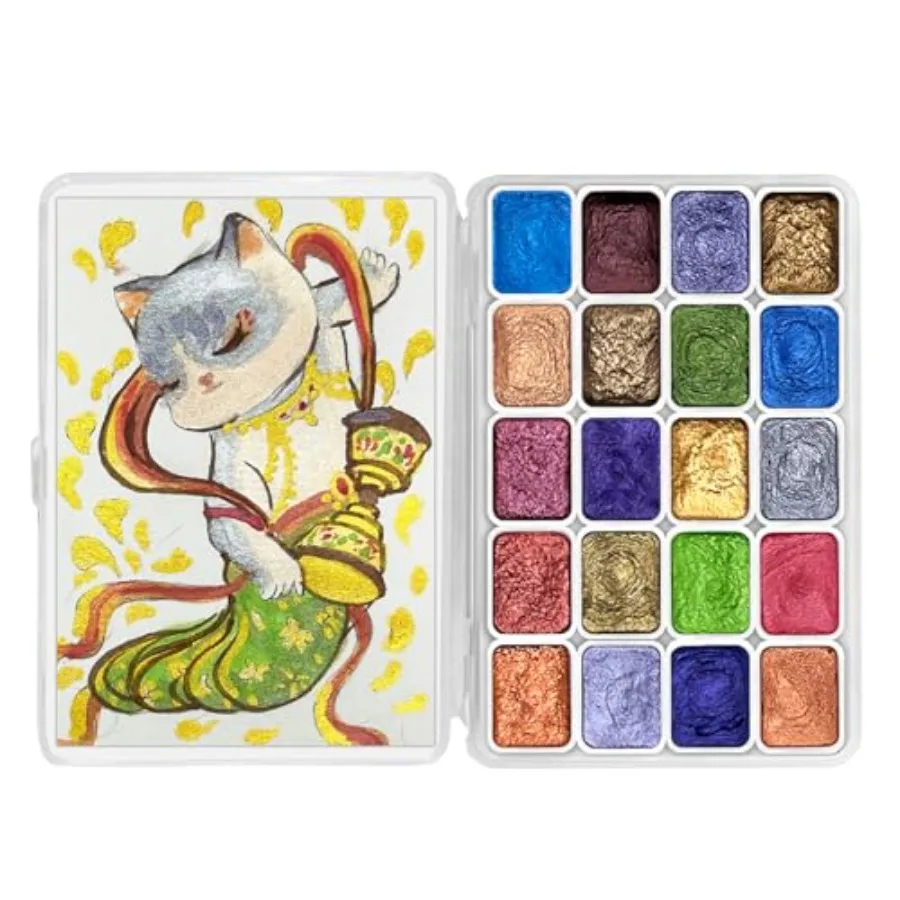 

Mini Forestry Shifting Watercolor Painting Set, 20 Color Shifting Watercolor Paint Kit, Shimmer Metallic Watercolor Paints, Gli