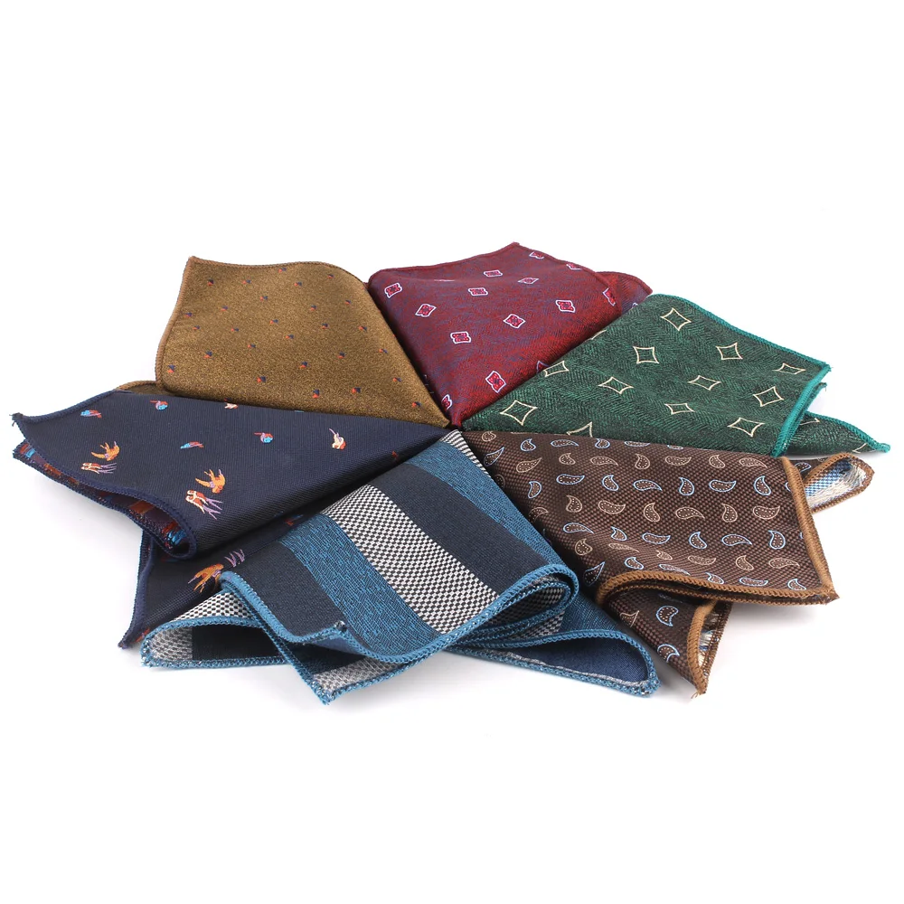 Nova Praça De Bolso Floral Para Homens Toalha De Peito Lenço De Casamento Cavalheiros Paisley Hankies Lenço Dos Homens Toalha De Bolso Listrado