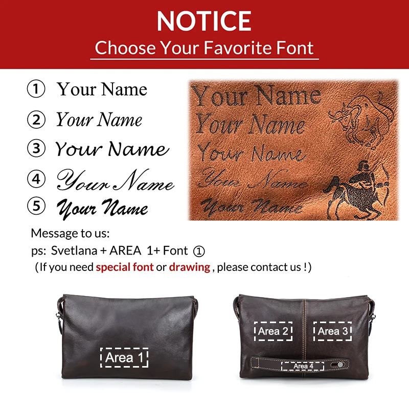 CONTACT'S Genuine Leather Clutch Bags for Men Customize Clutch Wallet Password Lock Design Male Handbag Bags Name Engraving Gift