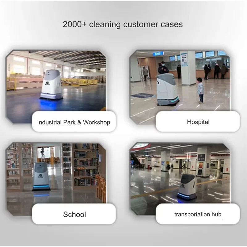 مكنسة التنظيف الخارجية روبوت تجاري صناعي بدون طيار مكنسة أرضية الشارع الآلية في جميع الأحوال الجوية