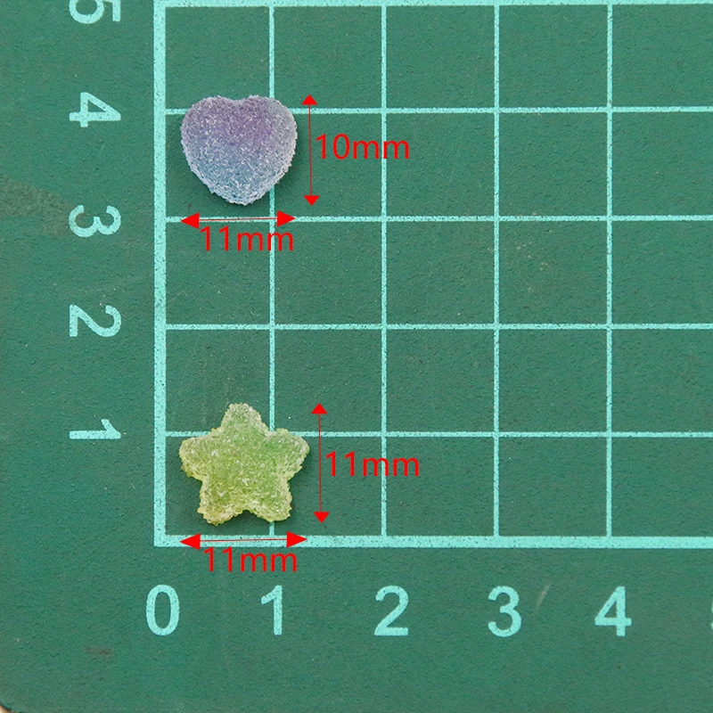 50Pcs Resin Emulation Candy Star & Heart DIY Craft Accessories