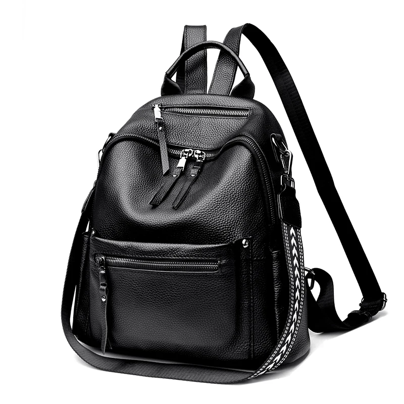 Genuine Leather Women Backpack Large Capacity Knapsack Ladies Travel Sac Girls Shoulder School Bag New Mochila Cowhide BackPack