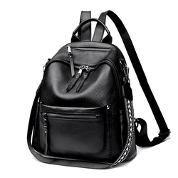 Sac à dos en cuir véritable pour femme, sac à dos de grande capacité, sac de voyage pour femme, sac d'école lancé par les filles, nouveau sac à dos en cuir de vachette Mochila