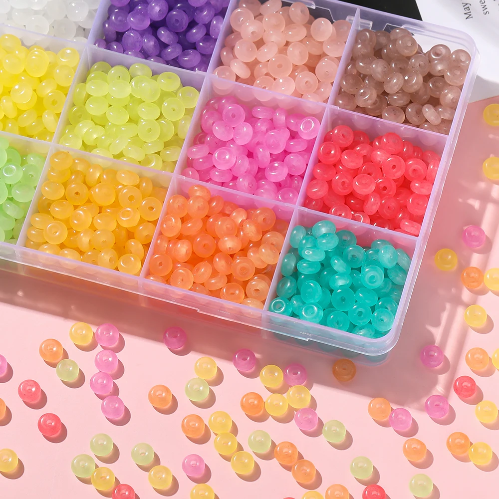 

50pcs 6mm Glass Jelly Color Imitation Jade Round Beads Loose Beads DIY Handmade Necklace Bracelet Beads Jewelry Accessories