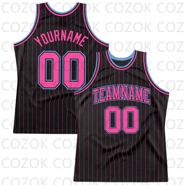 Custom Black Pink Dark Series Basketball Jersey Basketball Tank Tops O-neck for Men Personalized Team Unisex Top