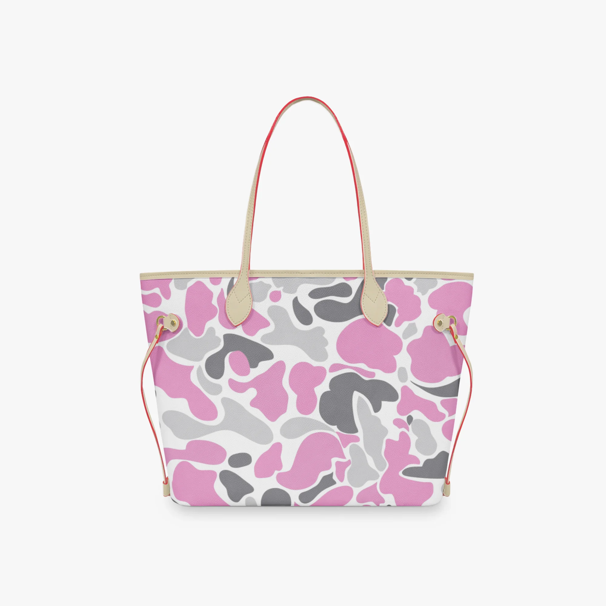 Customized Minimalist Madam Shoulder Tote Bag Green Camo Handbags and Purse Madam 2pcs Cloud Camo PU Leather Purse and Wallet