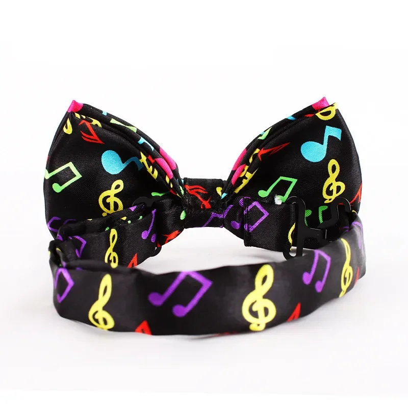 Mode coloré Note de musique noeud papillon noir motif de musique noeud papillon pour hommes femmes nouveauté cravate loisirs Cool marque