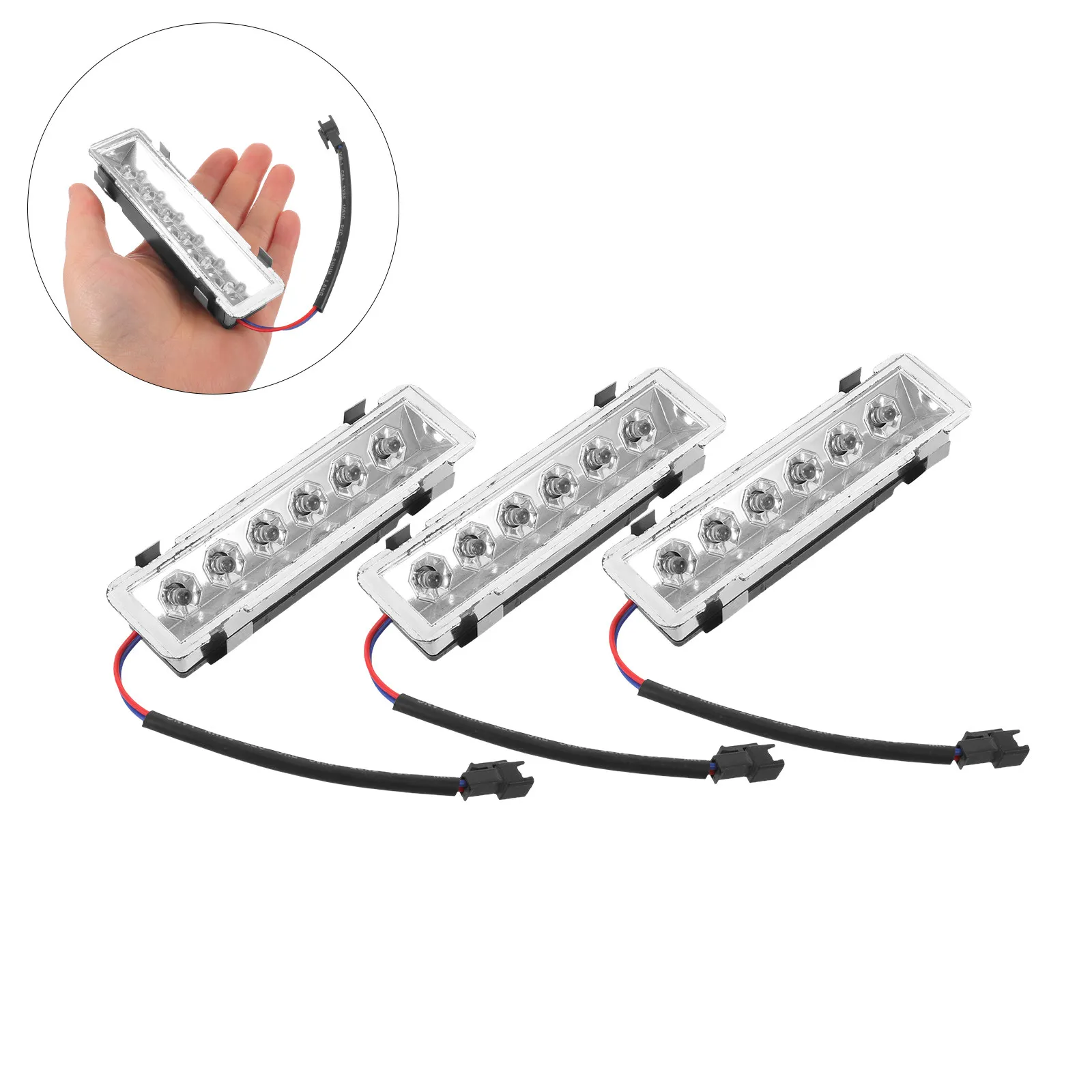 3Pcs Ultra-Thin Rectangular LED Range Hood Light Bulbs Replacement for Cooker Hood Kitchen Cabinet Lights Energy Saving Cool