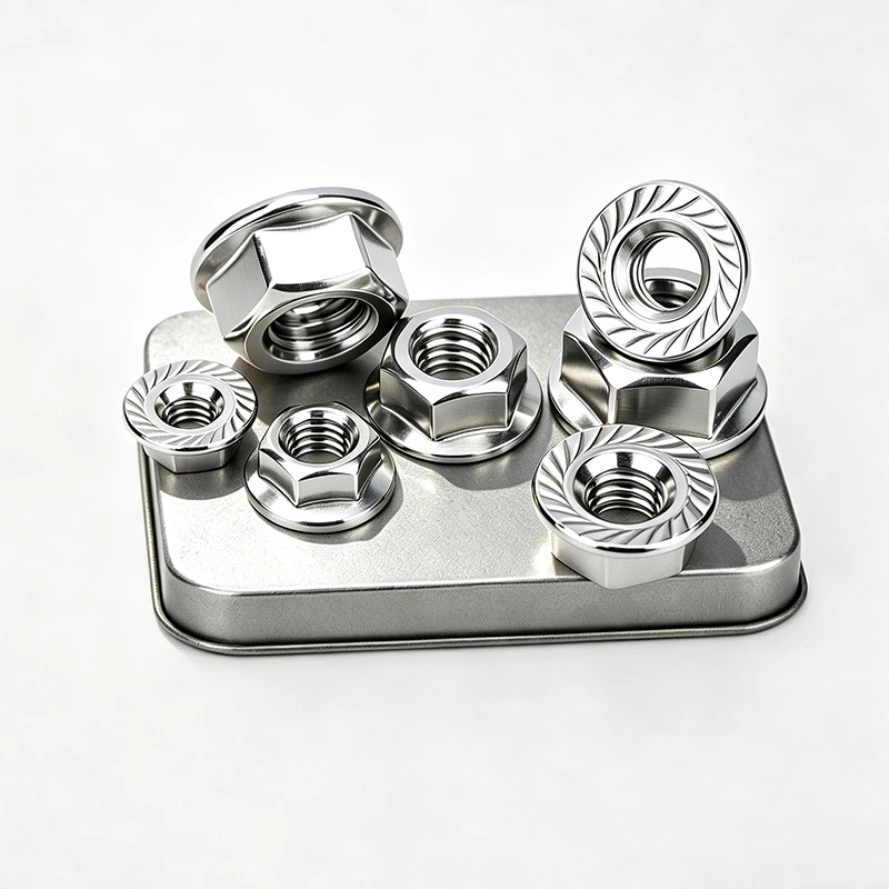 316 Stainless Steel DIN6923 A4‑70 Serrated Hex Flange Nuts Metric Hexagon Locking Nut M3 M4 M5 M6 M8 M10 M12 M14 M16 M20