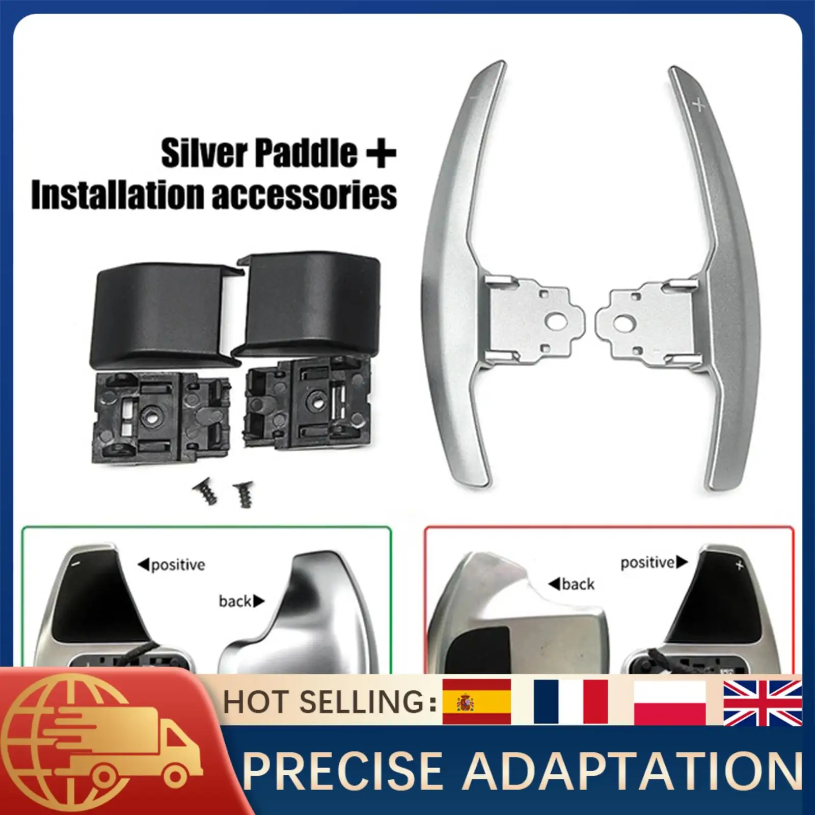 

Серебристый алюминиевый удлинитель рулевого колеса для BMW F20 F22 F30 F31 F32 F10 F25 F15 F16 M2 M3 M4 M5 M6 X5 X6