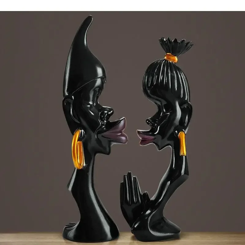 Black Desk Adornment Resin Human Figurine Home Decoration Accessories Couple Statue Display Crafts New Wedding Gifts