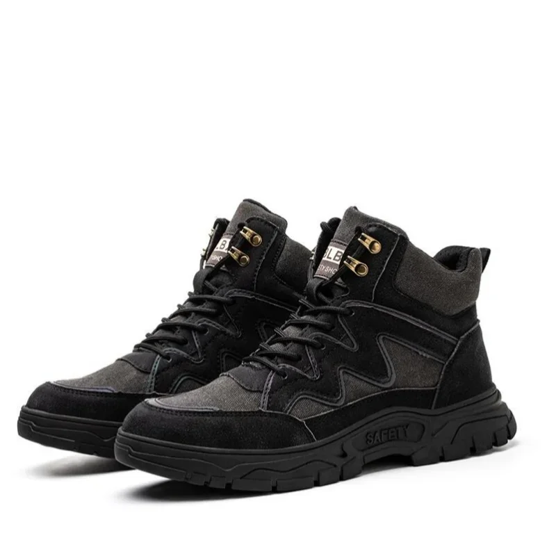 

Новинка 2023 года, защитные ботинки, мужская рабочая неразрушимая обувь, кроссовки, защитные ботинки со стальным носком, противоударные, противопрокольные рабочие ботинки