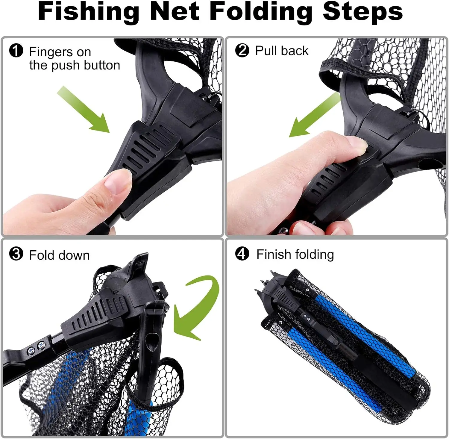 New Floating Fishing Net Aluminium Alloy Foldable Telescoping Landing Net Retractable Handle Nylon Mesh Sea Fishing Accessorie