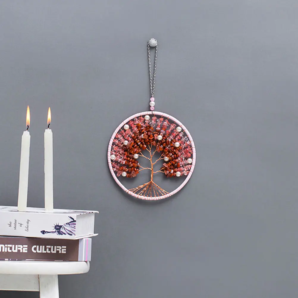 

1 шт. Ветряной колокольчик «Древо жизни», розовый, креативный стиль, украшение для дома, сада, двора, вечеринки, элегантный ветряной колокольчик