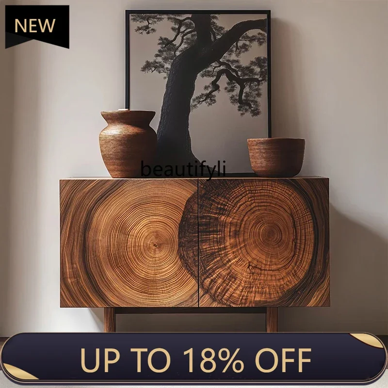 

P178 Vintage Solid Wood Sideboard Cabinet Living Room Side Cabinet Simple Hallway Decoration Entryway Foyer Cabinet