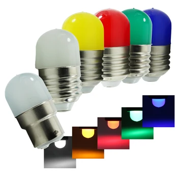 Bombilla LED 다채로운 전구, 미니 홈 야외 장식 조명, 촛불 스포트라이트 램프, E27, B22, E14, 2W, 12V, 24 V, 110V, 220V