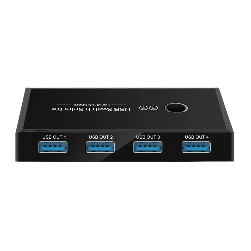 USB-адаптер KVM-переключателя USB 3.0, 2 входа, 4 выхода, USB-переключатель, KVM-переключатель, Sharer принтера для клавиатуры компьютера