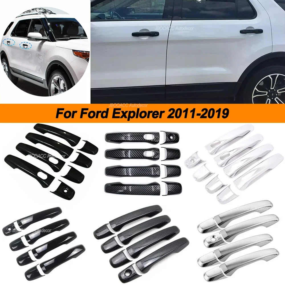 

Для Ford Explorer 2011-2019 хромированная крышка дверной ручки автомобиля, наклейка, накладка, аксессуары, автомобильная ручка из углеродного волокна, крышка ABS