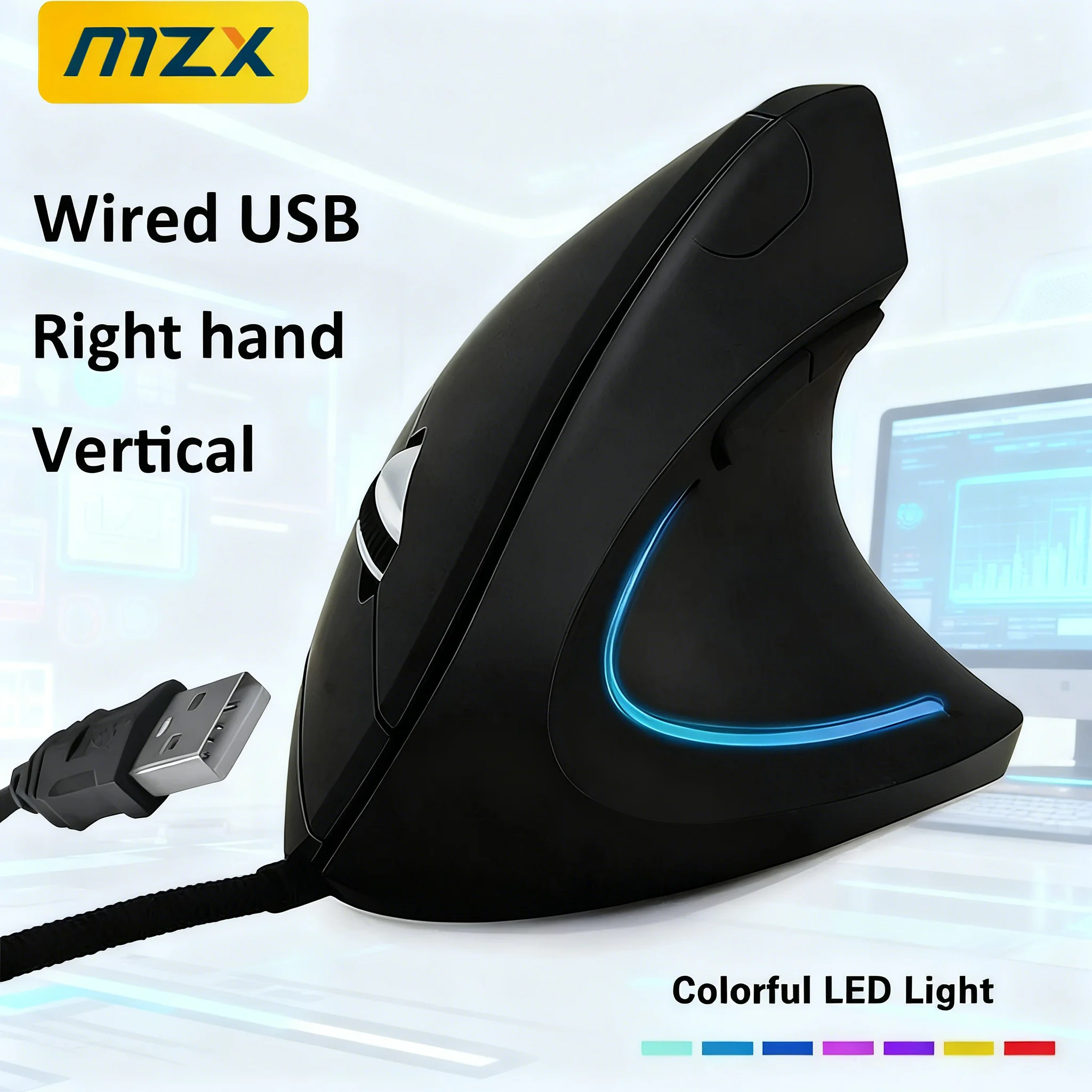 USB Wired / Wirelesss Mouse 2.4G Bluetoth Right Hand Vertical Mice Ergonomic Optical Rechargable PC Computer Laptop Accessories