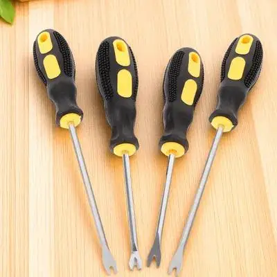 

4 Pcs Puller Staple Remover Handheld Extractor 4 Inch UV Shaped Prongs Steel Carpentry Office Staple Pullers Upholstery Tool
