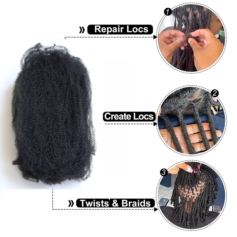 وصلات شعر صناعية مموجة أفرو غريب مجعدة، مجدل شعر تجديل، بكميات كبيرة، وصلات شعر كروشيه، 8 بوصة، 14 بوصة