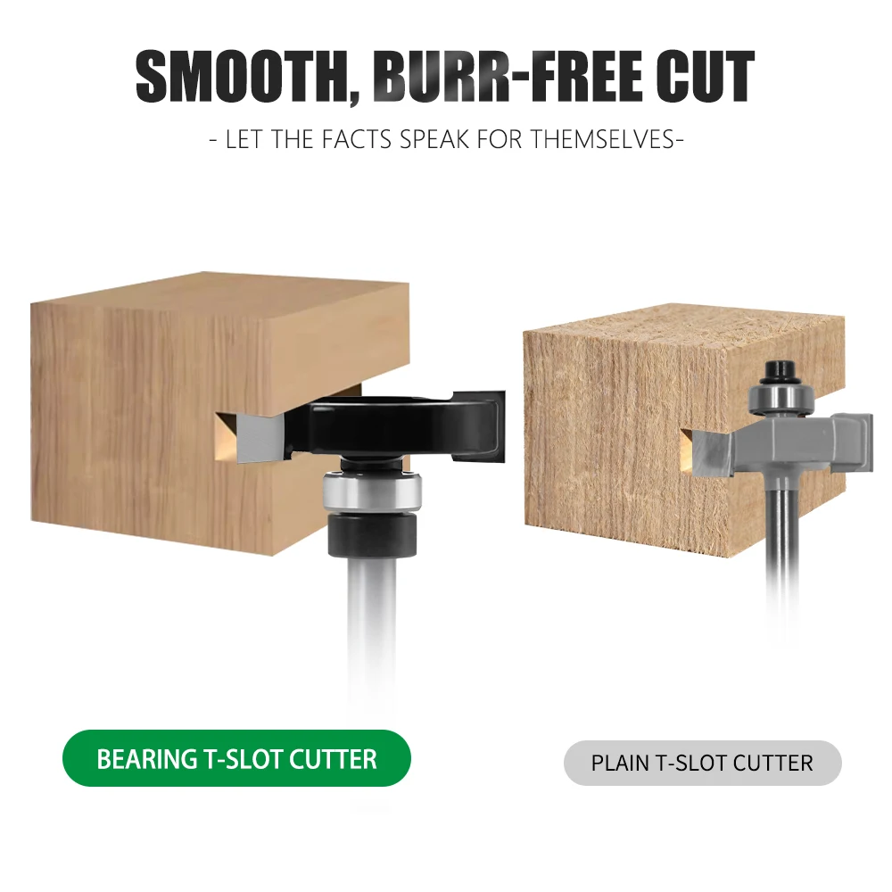 LAVIE 6 1/4 8 12 1/2 Schacht 8 STKS T-Vorm Cutter Set Met Lager & Schroef Wrench Kit voor Houtbewerking & Carving