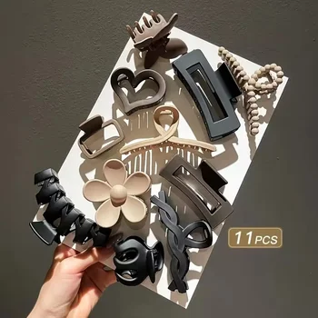 11-Piece Frosted Hair Clip Set, Multi-Style