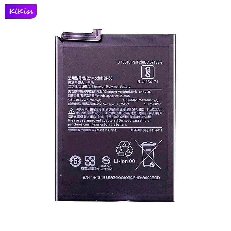 BN53 Mobile Phone Battery For Xiaomi Redmi note 9 Pro note9 Pro 4920mAh Real Capacity