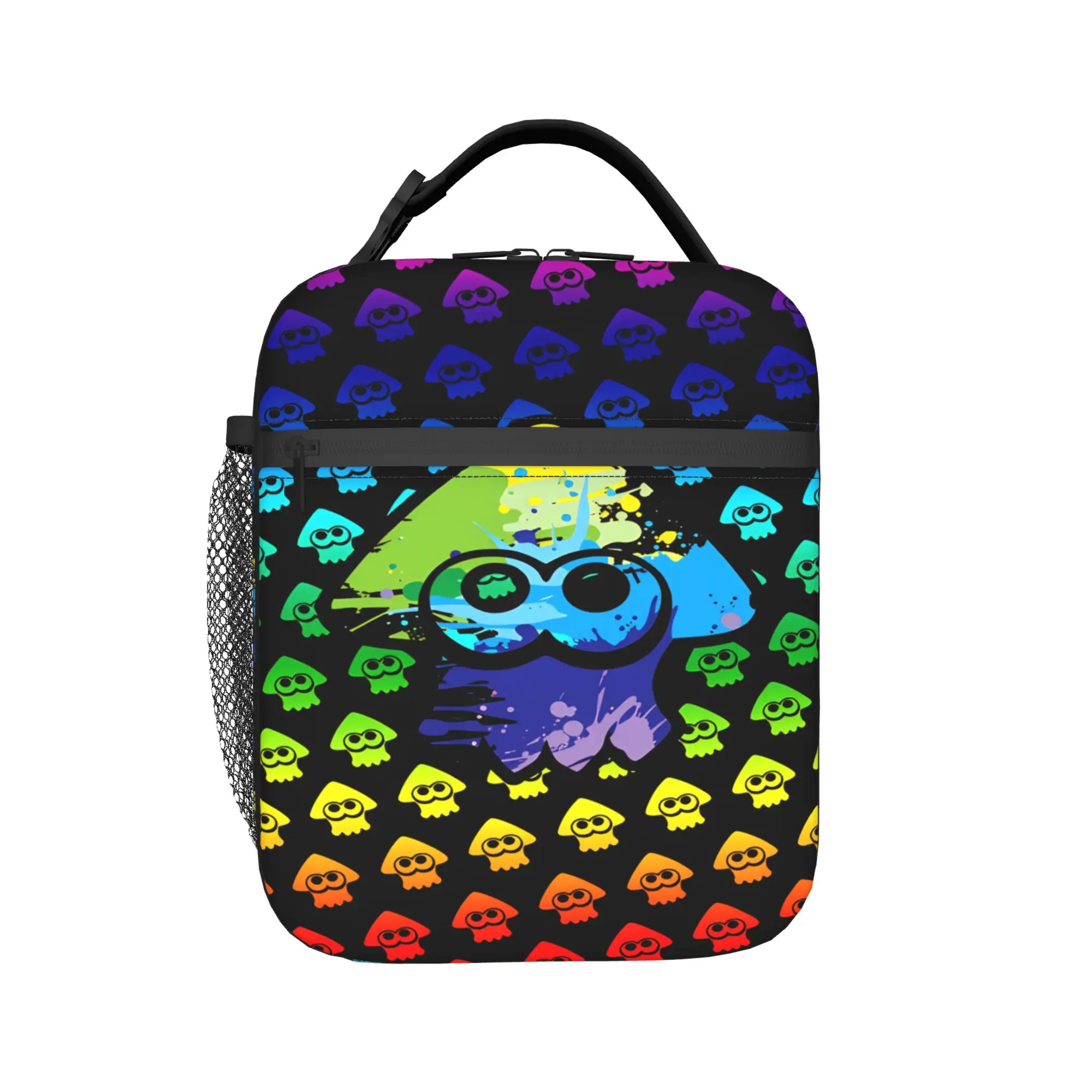 Splatoons Shoot Lunch Bag  Aesthetic Lunch Box For Women School Portable Zipper Cooler Bag Oxford Graphic Thermal Tote Handbags