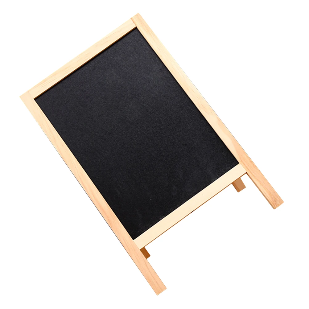 

Erasable Wooden Message Board Mini Chalkboard for Tabletop Counter Display Double Sided Note Taking Drawing Board for Home Cafe