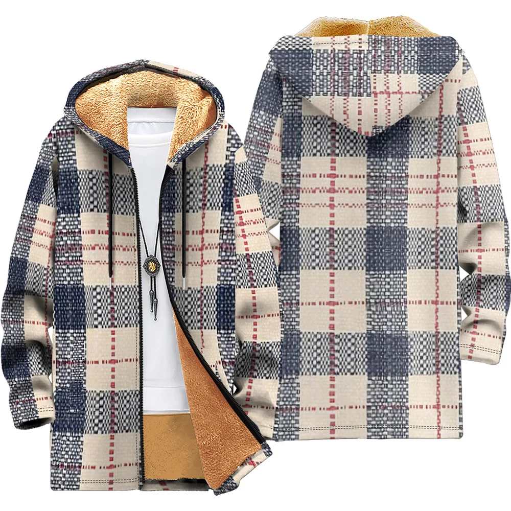 Ropa de invierno para hombre, abrigos de plumón, chaqueta acolchada de algodón con diseño de garabatos de puntos de celosía, cremallera de bolsillo con estampado de plumas, nuevo