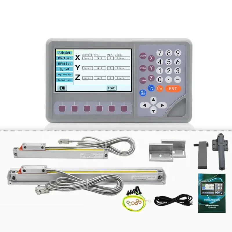 Linear Scale Encoder 50MM-1000MM 2 Axes 3 Axis Digital Readout 1/5 UM Kit for Milling Drilling Grinding Lathe Machine