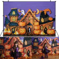 Gingerbread Halloween Village Backdrops Kids Photography Props Party Baby Cake Smash Birthday Festival Background