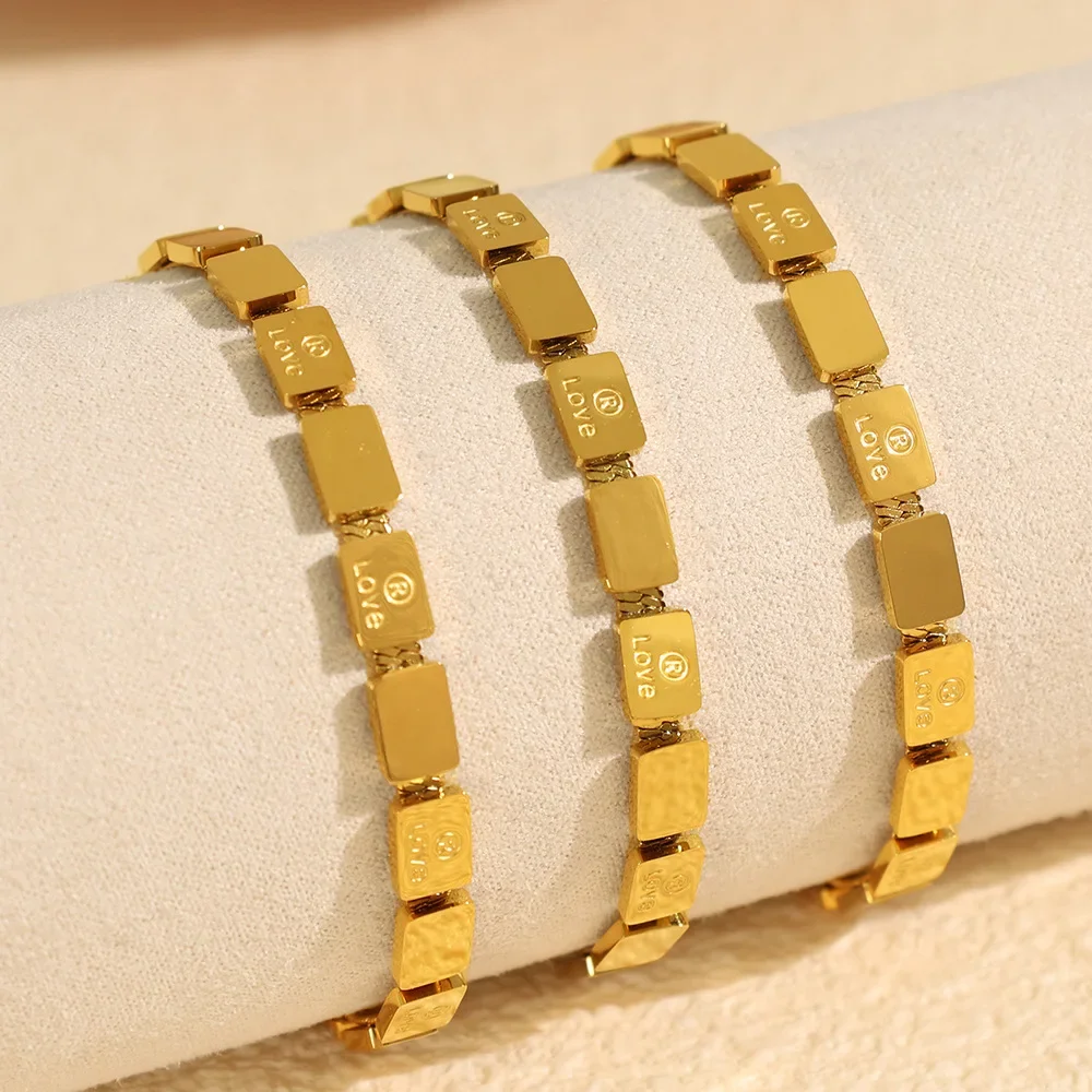 

Fashion Personality Simple Jewelry Bracelet 316L Stainless Steel 18k PVD Gold-plated Waterproof Bracelets Valentine's Day Gifts