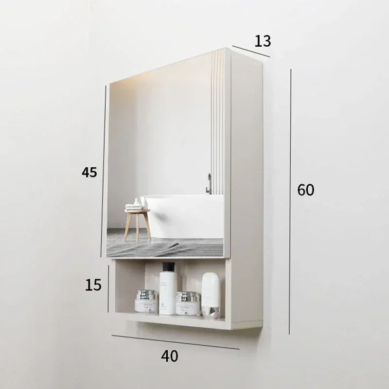 c13-Smart Bathroom Mirror Cabinet Aluminum Alloy Lavatory Locker Wall Hanging Mirror Cabinet Bathroom Furniture Armario Baño C