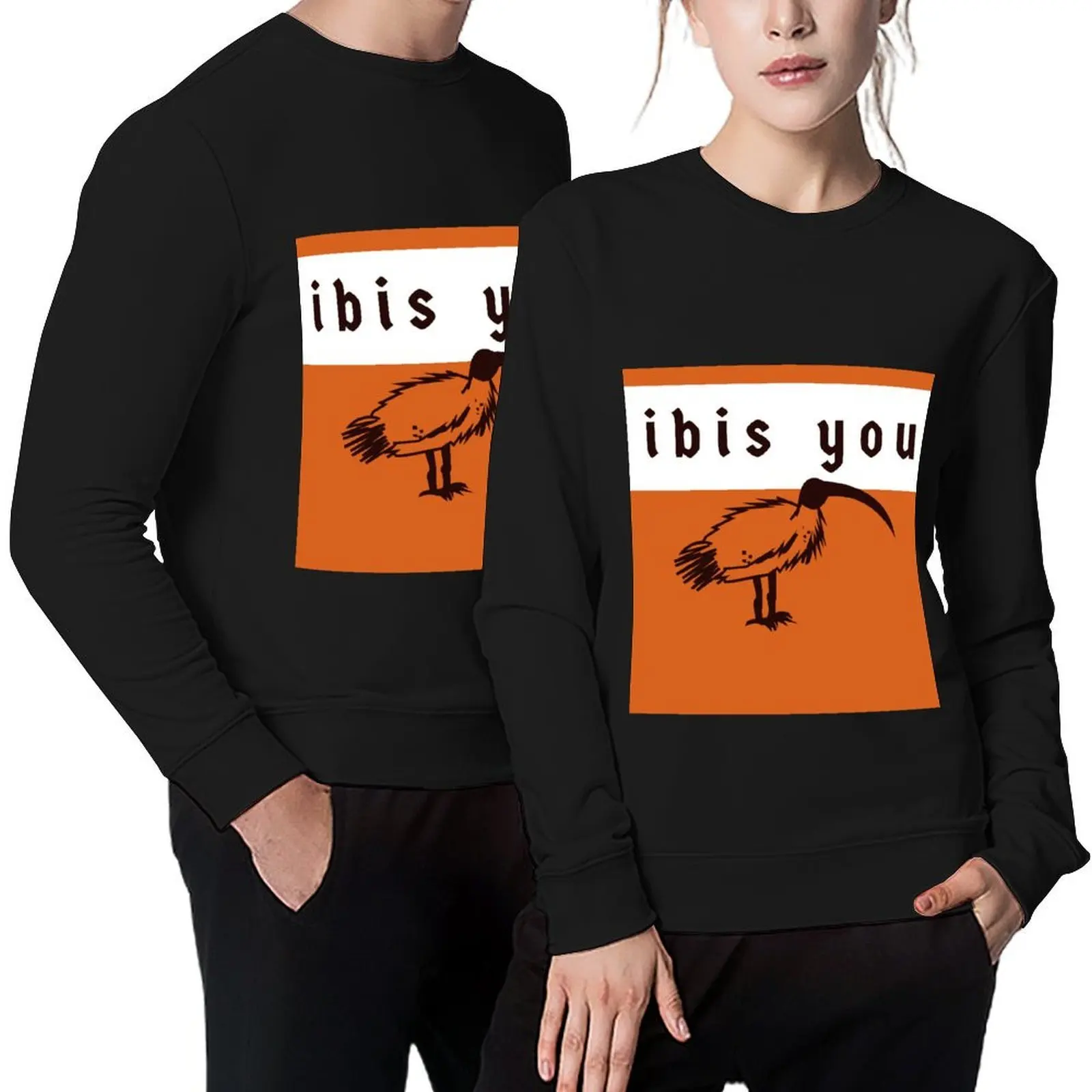

Ibis you - I miss you.Orange Background Pullover korean clothes autumn clothes anime clothing hooded sweatshirts