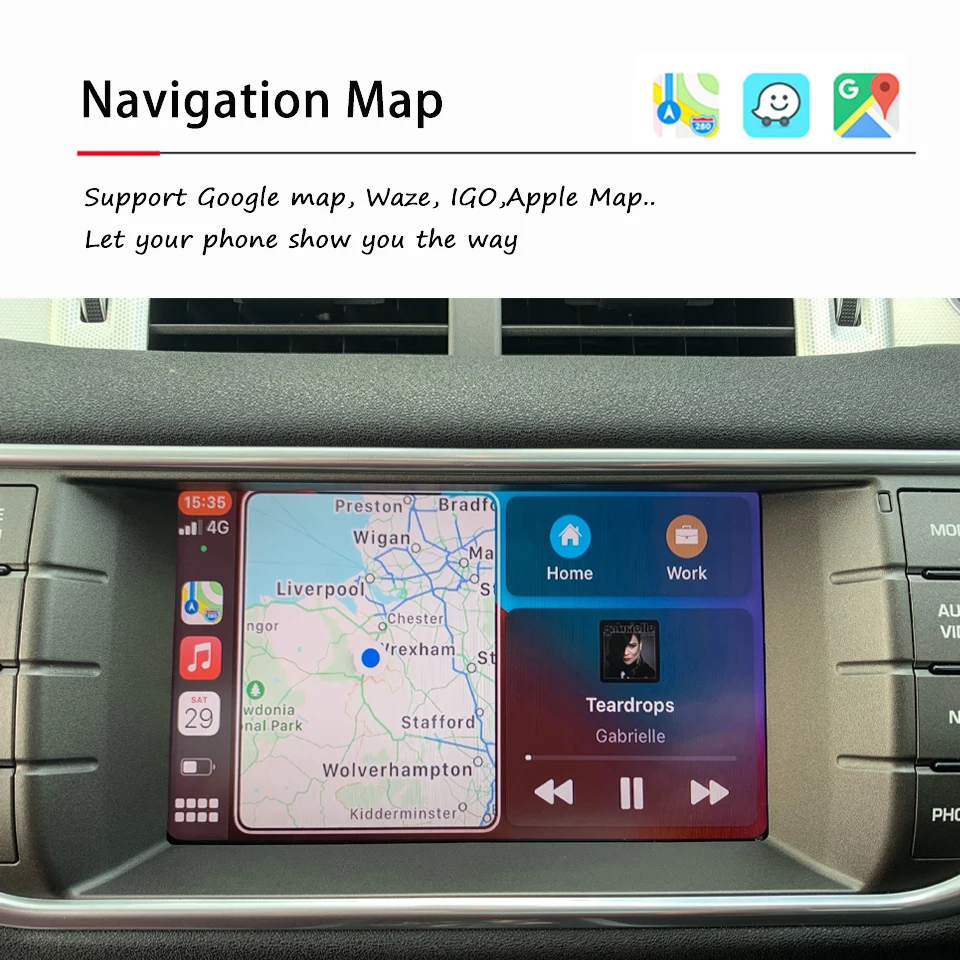 Apple CarPlay Android Auto Upgrade on Factory Screen for Jaguar XF F Pace E Pace XJ OEM Headunit