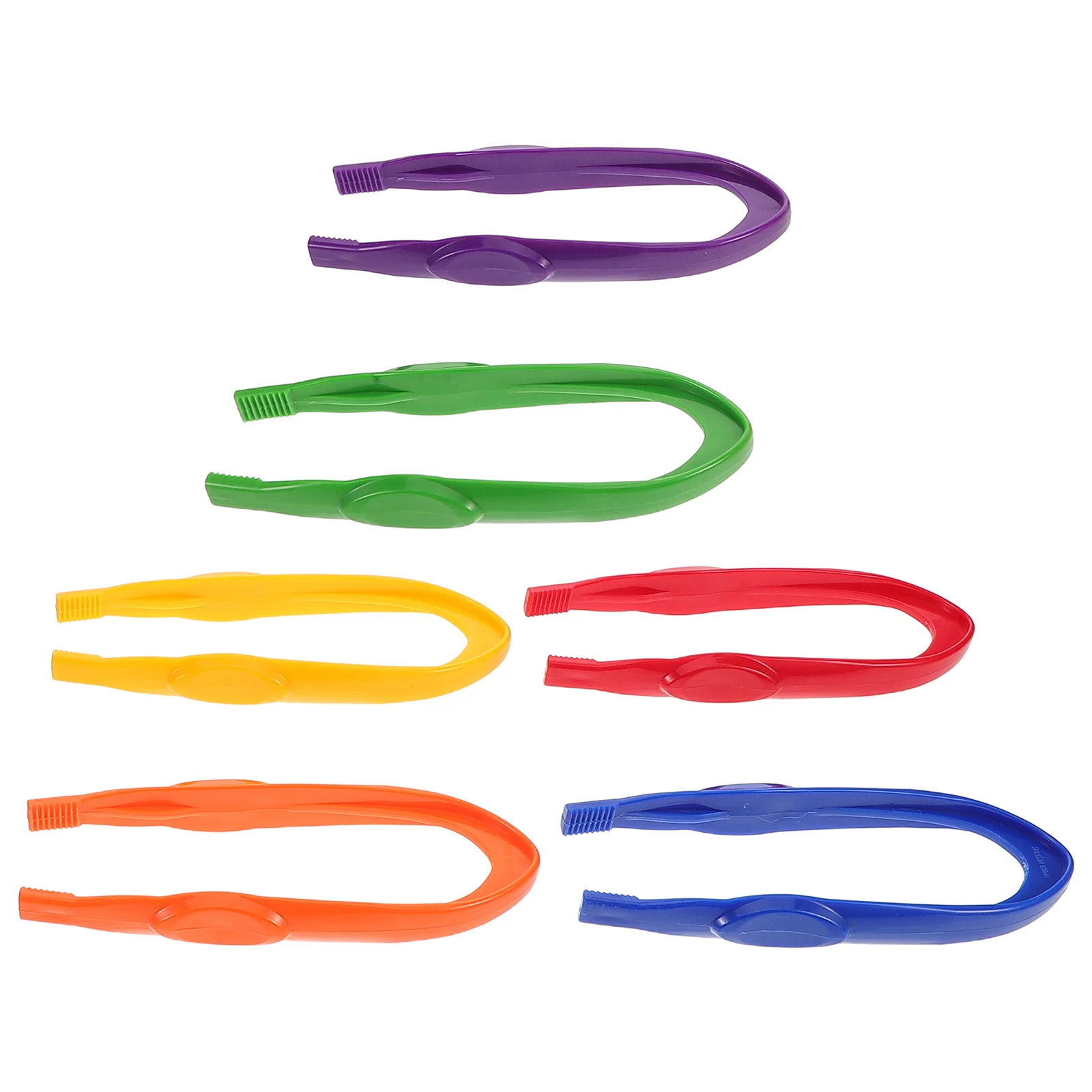6 pçs pinças de plástico para crianças colorido ponta arredondada habilidades motoras finas desenvolvimento pré-escolar natureza observação ciência