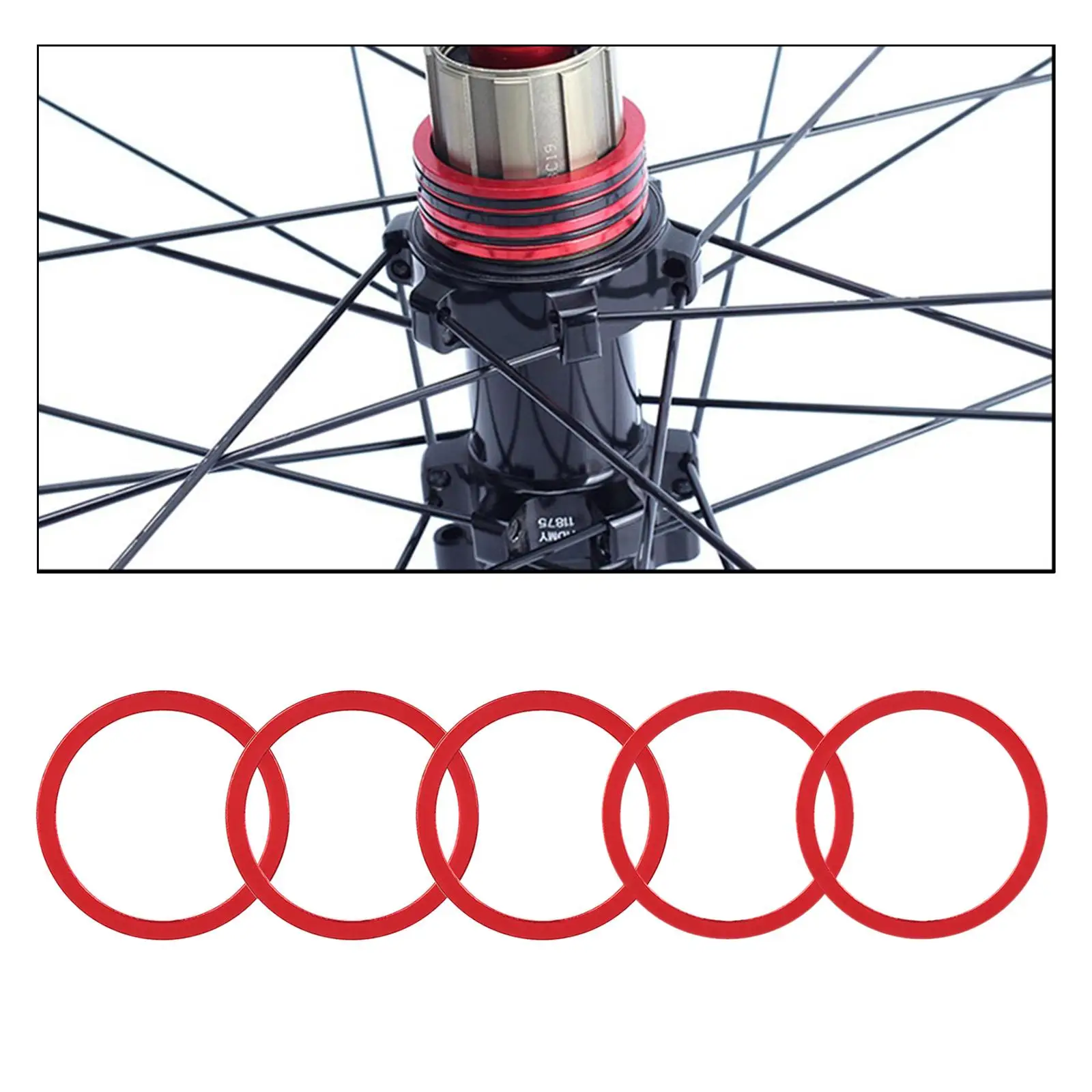 5PCS 42mm OD. Bottom Bracket Gasket Bike BB Axle Washer Aluminium Alloy Bike Flywheel Hub Spacer Repair Accessories