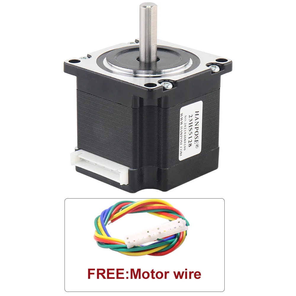 Silnik krokowy NEMA 23 51mm 2.8A 4-przewodowy 101N.cm 23HS5128 NEMA23 czarny silnik do robotów i CNC, do cięcia laserem, szlifowania pianki, cięcia plazmą. — zdjęcie 7