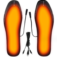 USB Rechargeable Heated Insoles Size 35-46 DIY Customizable Electric Heated Shoes Pad for Outdoor Skiing Winter Foot Warmers