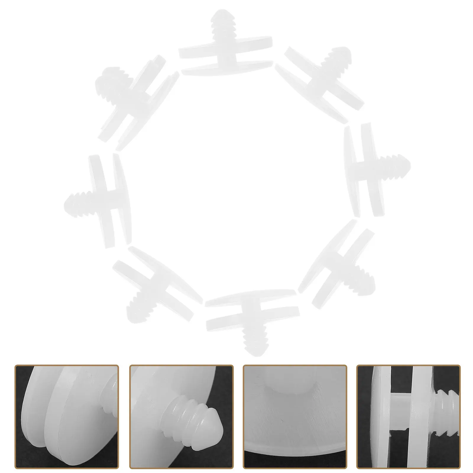 50Set Joint Parts DIY Craft Accessories Plastic Joints White 25Mm Flexible Rotate 360 Degrees for Handmade Creations