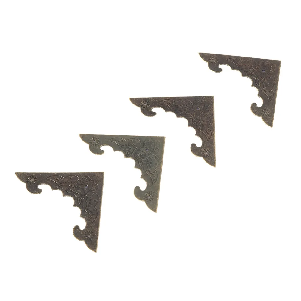 12pcs With Mounting Nails Metal Corner Protectors Bronze Finish Vintage Decorative Corner Brackets Bronze Corner Protectors