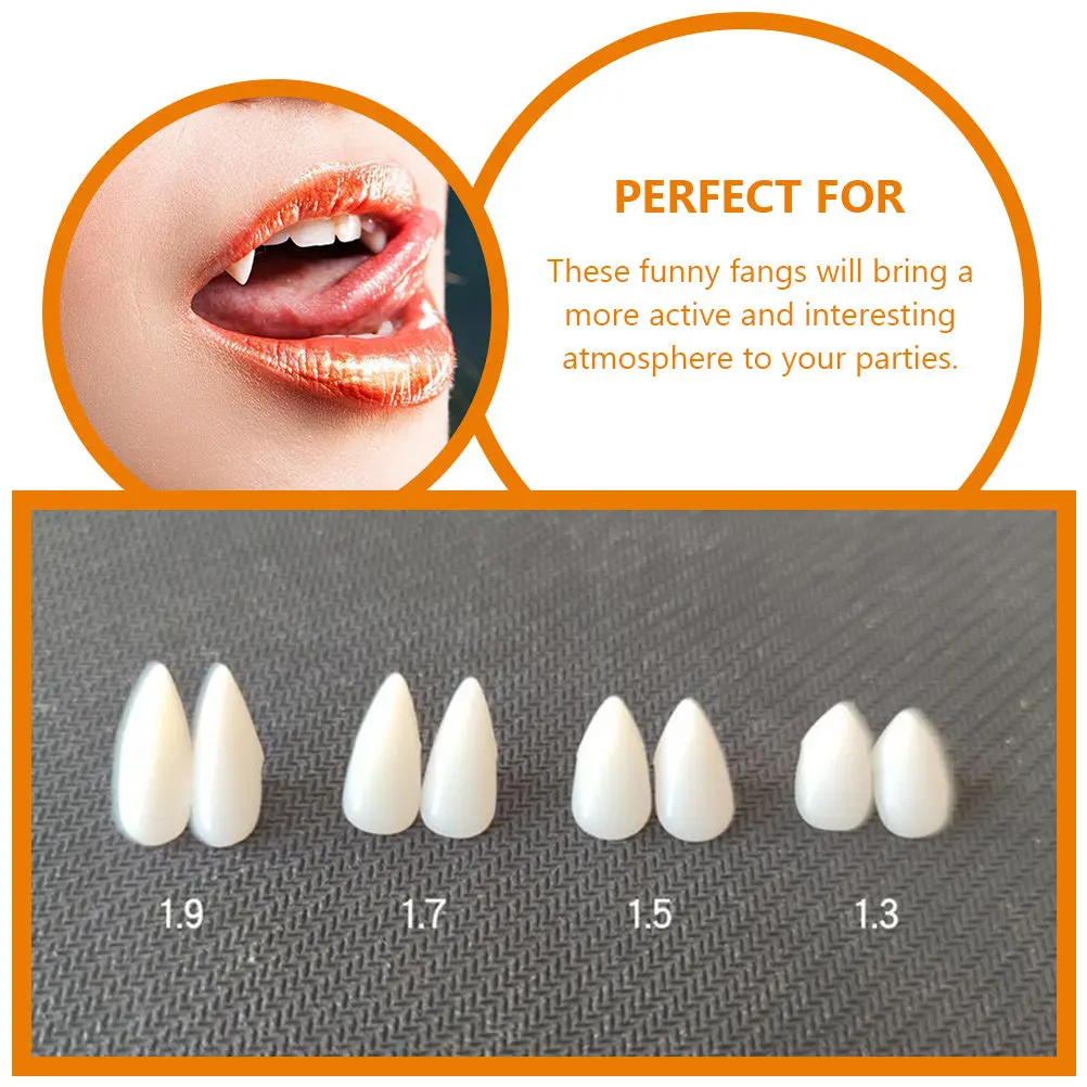 

Набор искусственных зубов: жуткие вампирские клыки из смолы для косплея, реалистичные зомби-клыки, забавные накладные зубы для костюма на Хэллоуин