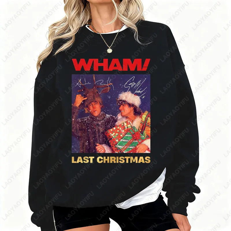 

Винтаж WHAM! Пуловеры с рисунком «Последний рождественский фильм» в стиле ретро 80-х годов, толстовка с длинными рукавами, всесезонная повседневная мужская и женская толстовка