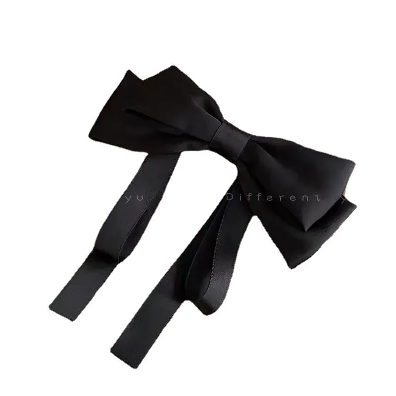 New Fashion Elegant Bow Spring Hair Clips Princess Ribbon Headwear Girls Women Hair Accessories High Quality Hair Clips