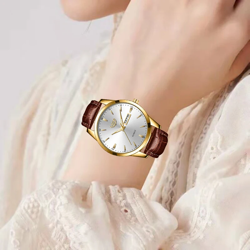 LIGE Women Watches 2026 TOP Simple Fashion Quartz Ladies Watch Elegant Calendar Luminous Women's wristwatch reloj de mujer+BOX